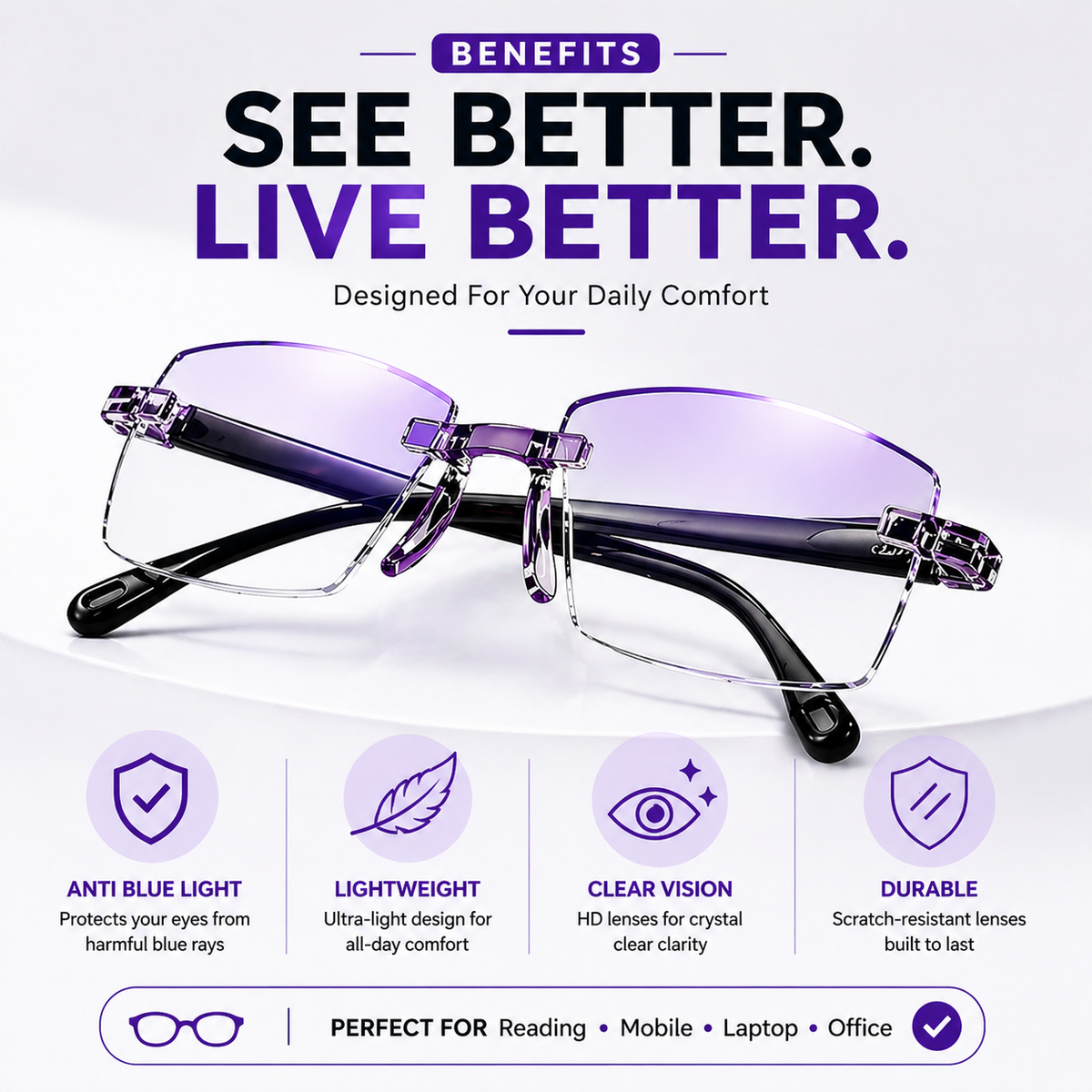 Smart Reading Glasses - Buy 1 Get 1 Free