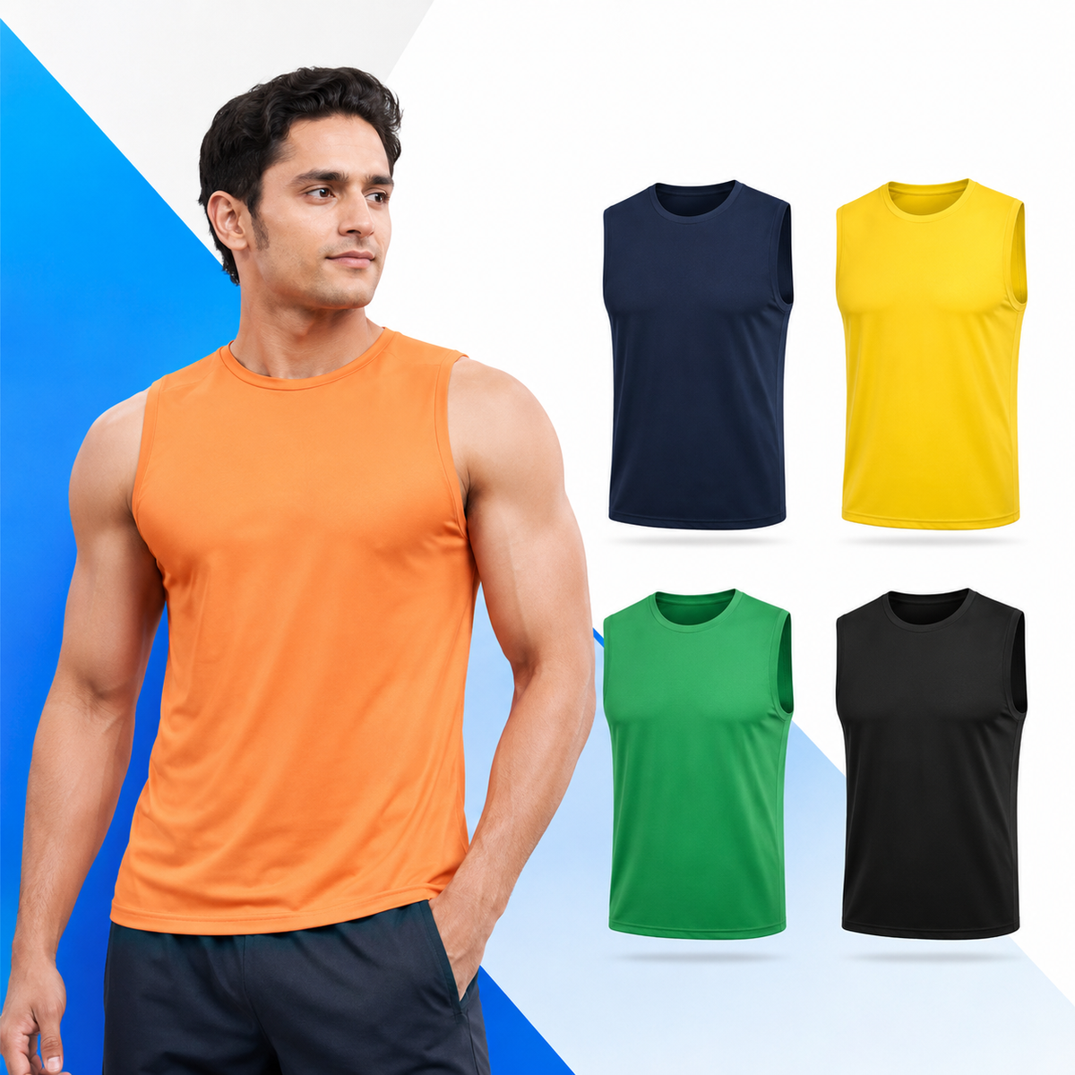 Pack Of 5 Sleeveless Vests For Men