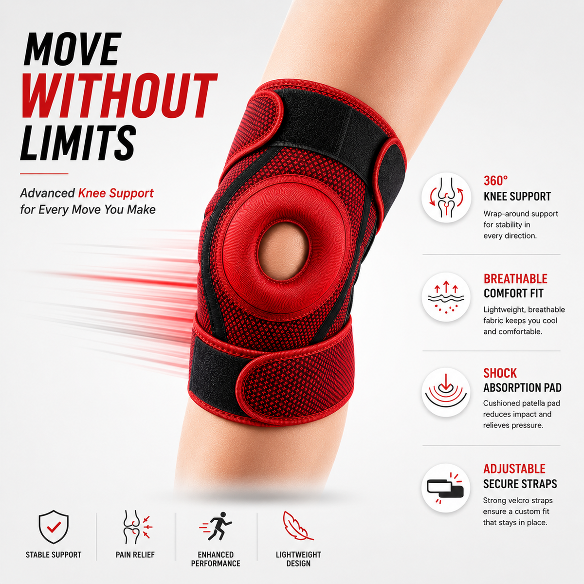 Silicon Knee Support For Pain Buy1 Get1 Free